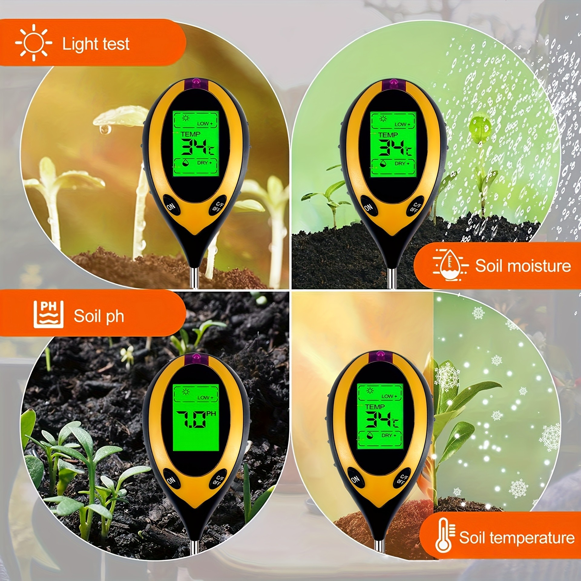 Soil PH Tester 4 in 1 PH Soil  – обзор и цена Ph Meter