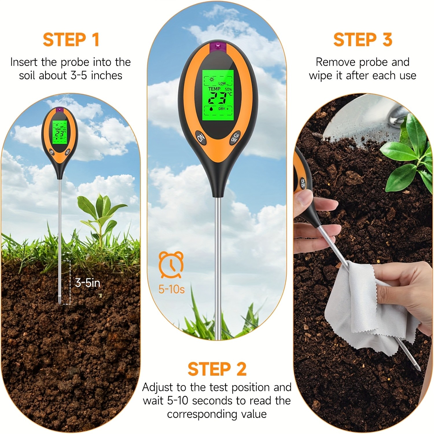 Soil PH Tester 4 in 1 PH Soil  – обзор и цена Ph Meter