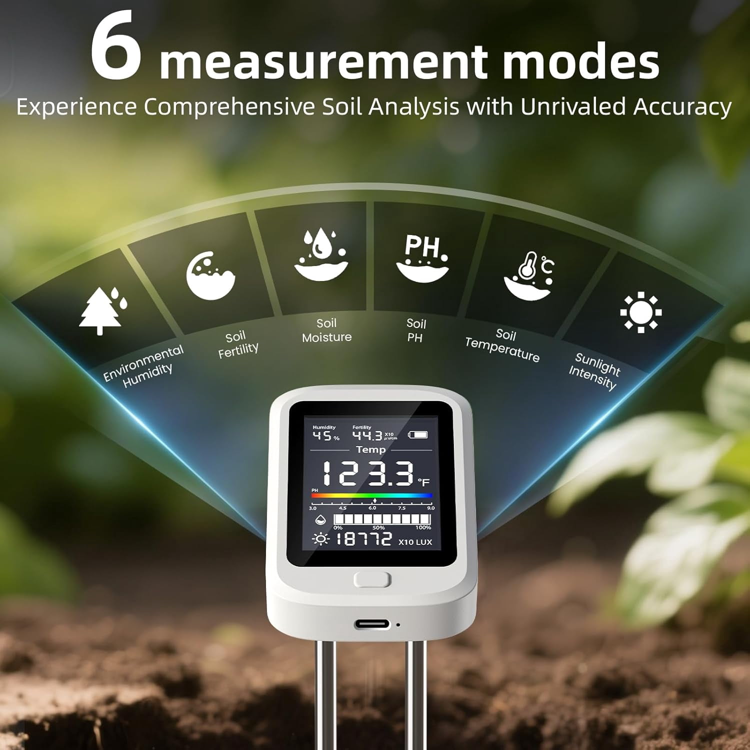 6-in-1 Soil PH Tester Double N – обзор и цена Ph Meter